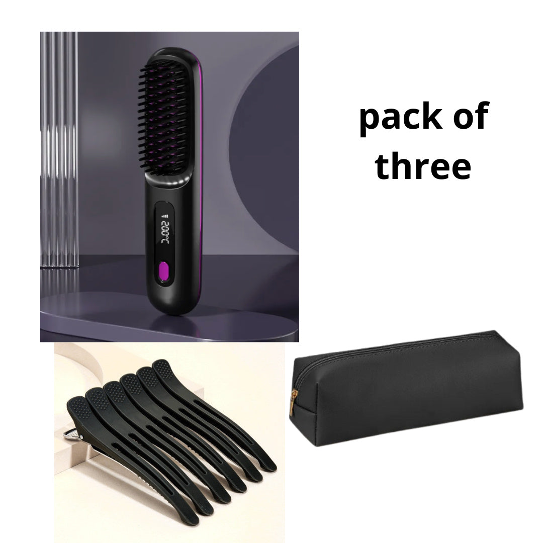 Dolcena™ Cordless 2 In 1 Hot Comb (Negative Ion, USB Charging)