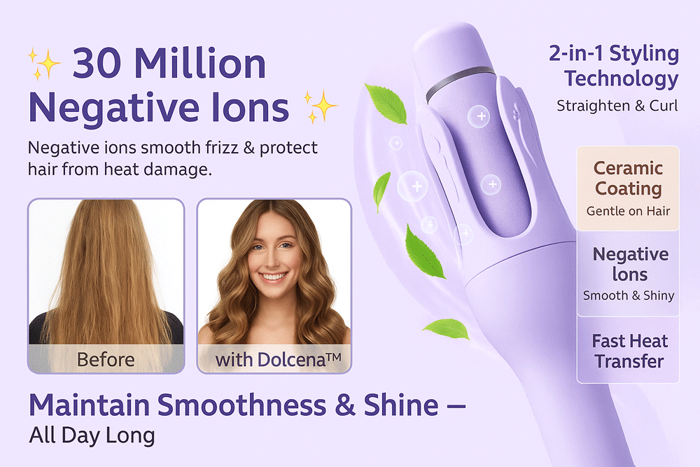 Dolcena™ 2-in-1  Hair Straightener & Curler (2025|Negative Ion)