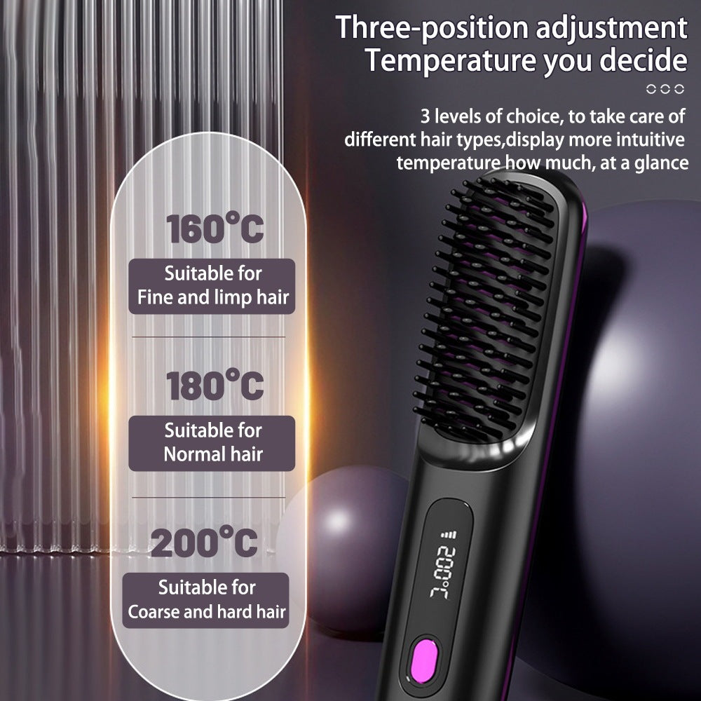 Dolcena™ Cordless 2 In 1 Hot Comb (Negative Ion, USB Charging)