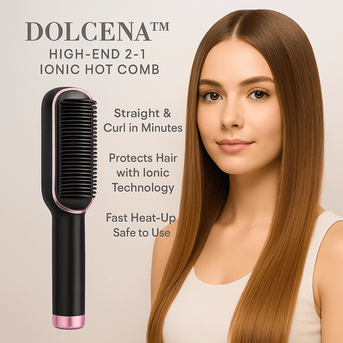 Dolcena™ 2 In 1 Straightening Brush (Negative Ion)